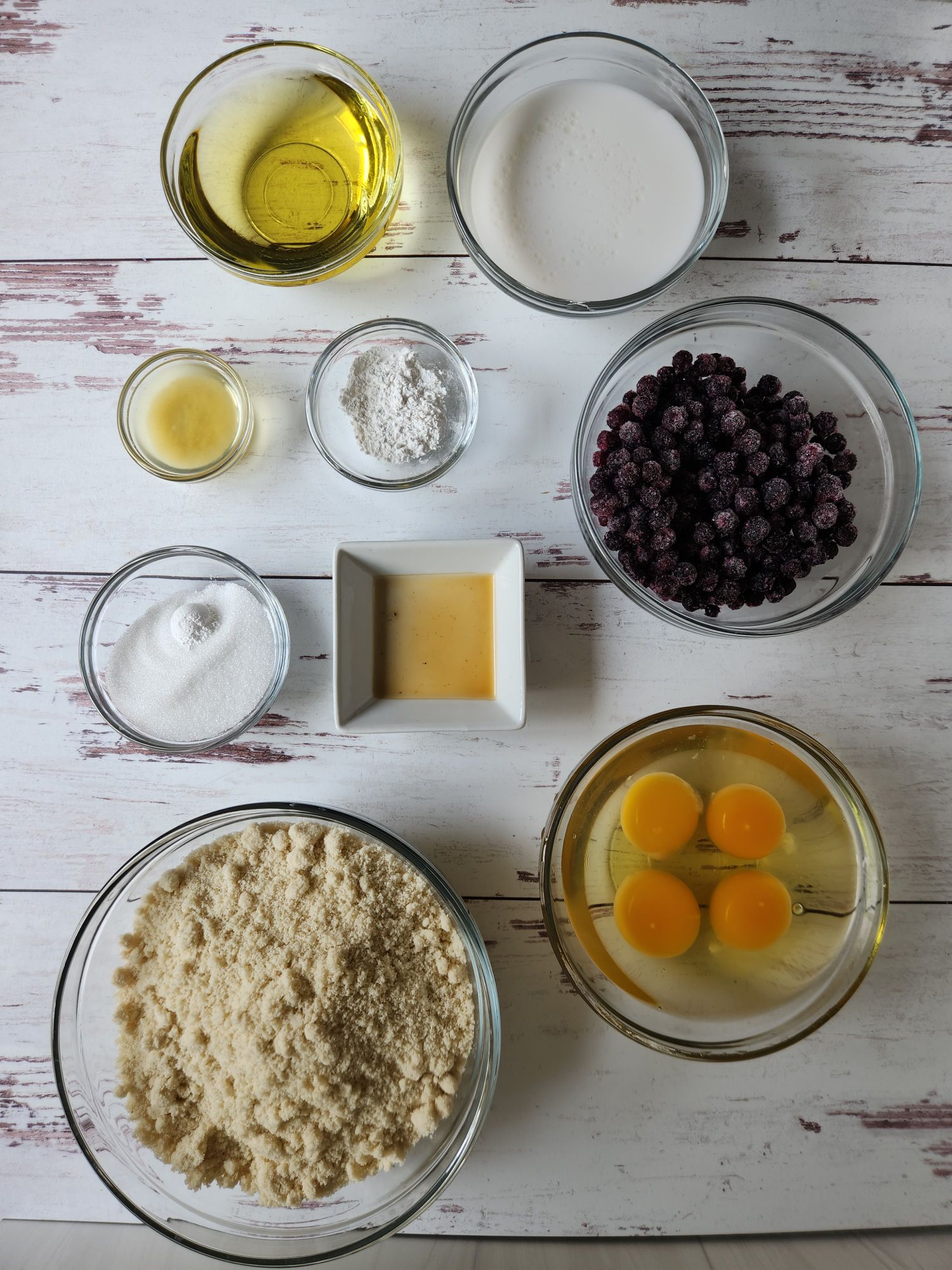 ingredients to make Easy Gluten-Free Dairy-Free Blueberry Waffles Recipe