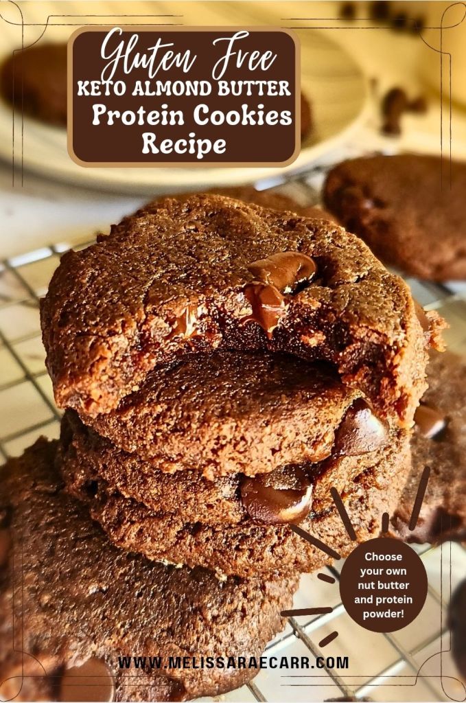 Gluten free keto almond butter protein cookies recipe.