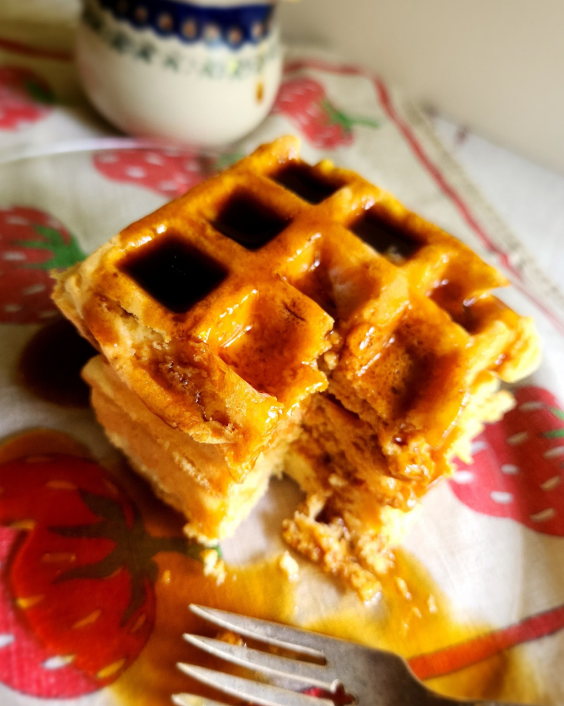 Easy gluten free protein waffle recipe without milk.