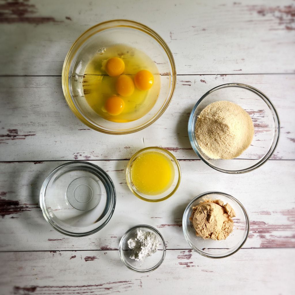 ingredients to make Easy gluten free protein waffle recipe without milk.