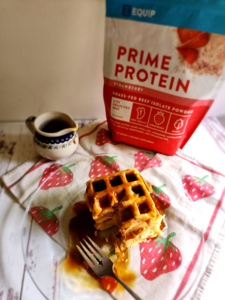 Easy gluten free protein waffle recipe without milk.