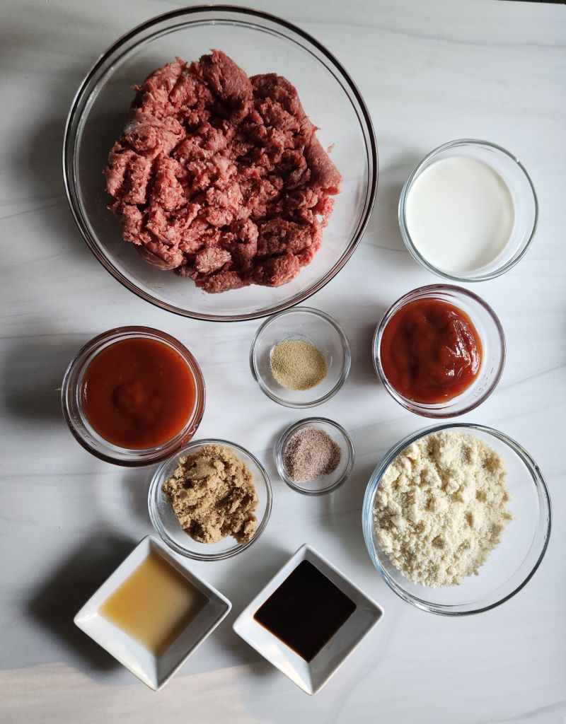 Ingredients needed to make Easy Gluten Free BBQ Skillet Hamburger Steak Recipe.
