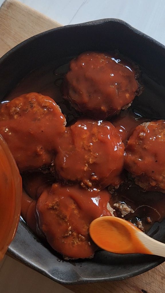 Easy Gluten Free BBQ Skillet Hamburger Steak Recipe.