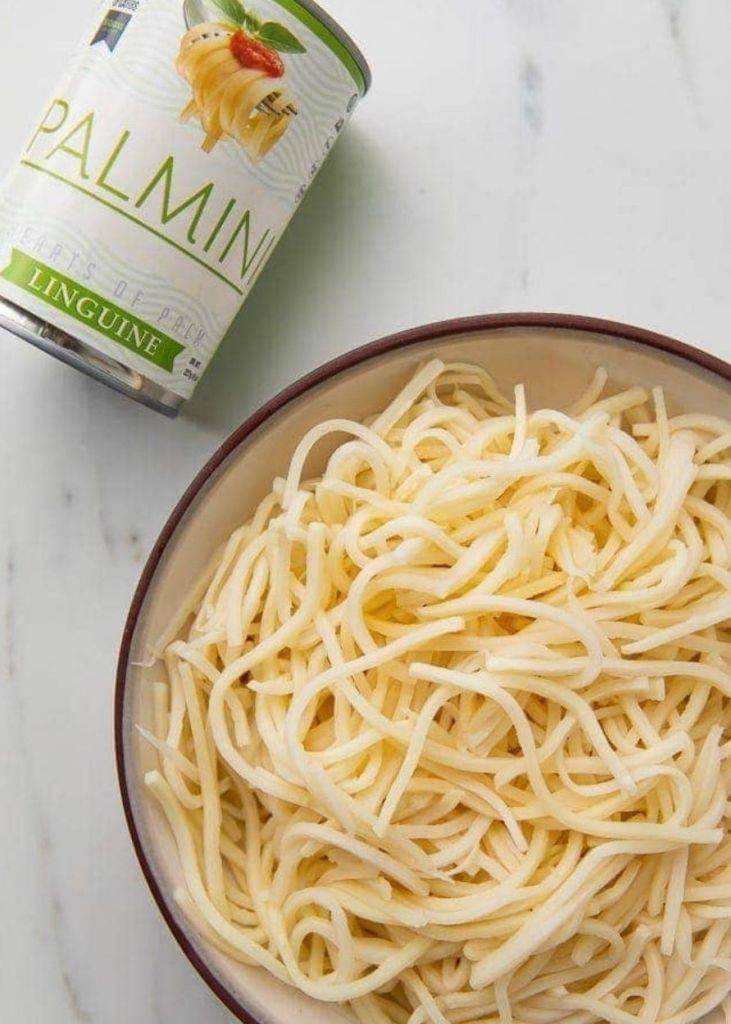 Palmini noodles in a bowl.