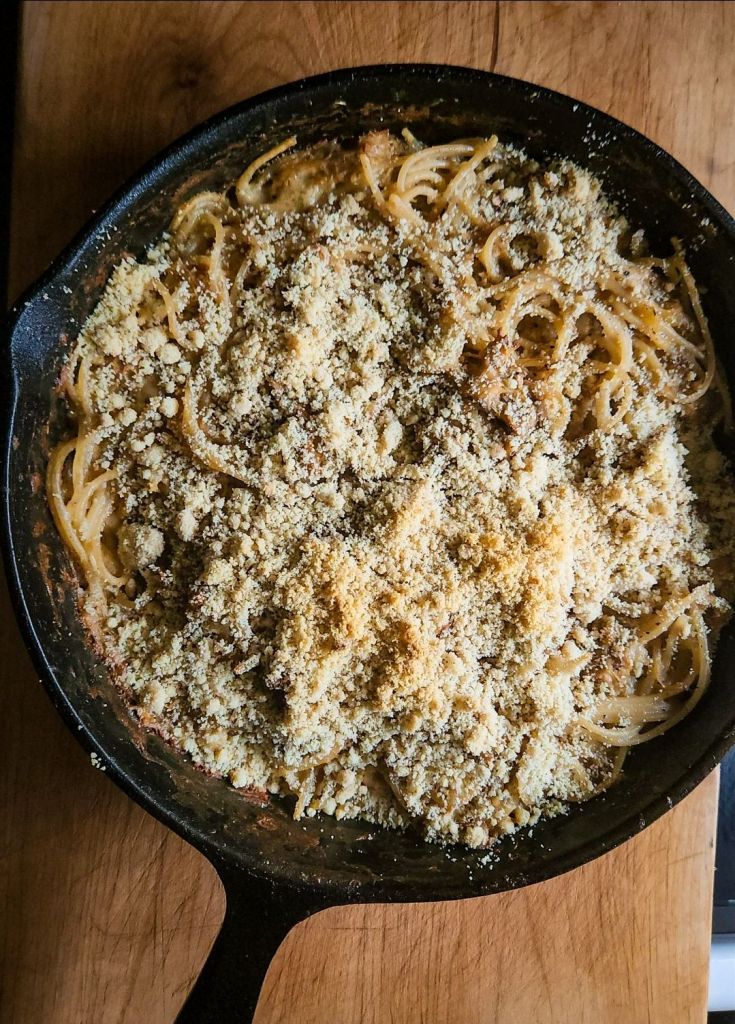 Finished gluten free baked skillet casserole.
