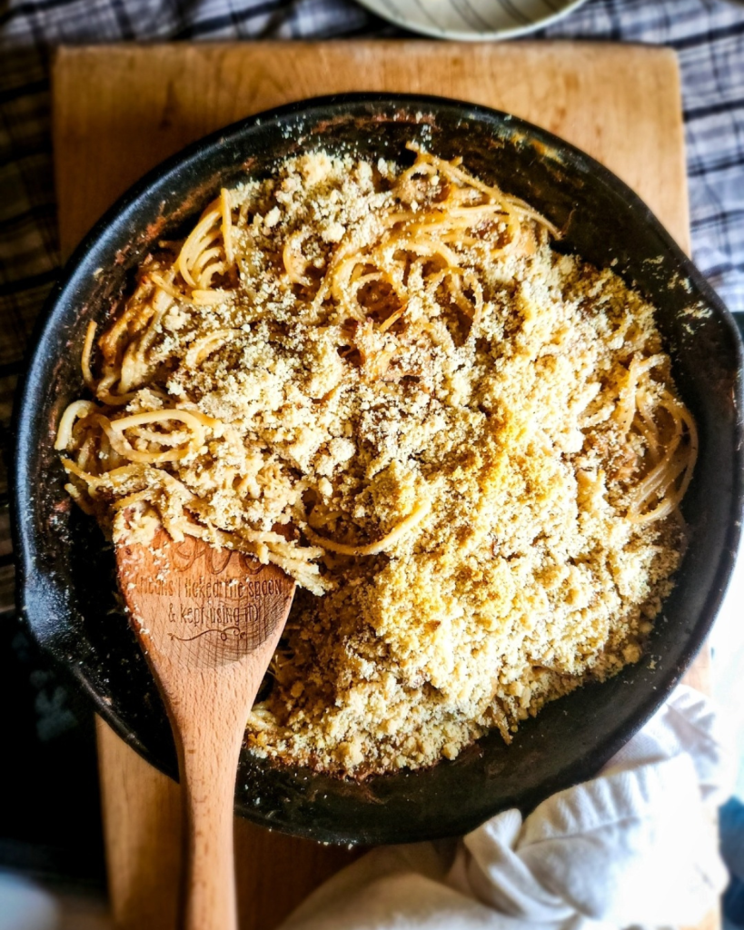 Finished gluten free baked skillet casserole.