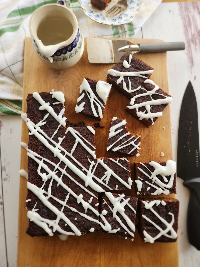 Easy gluten free irish spice cake on a cutting board