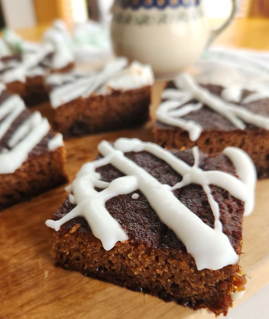 A close up of easy gluten , free irish spice cake